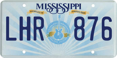 MS license plate LHR876