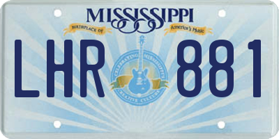 MS license plate LHR881