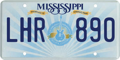 MS license plate LHR890
