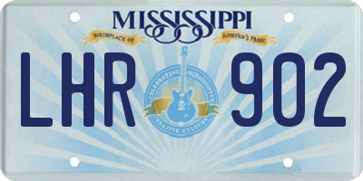 MS license plate LHR902