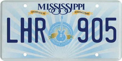 MS license plate LHR905
