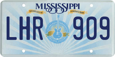 MS license plate LHR909