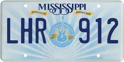 MS license plate LHR912