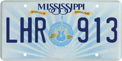 MS license plate LHR913
