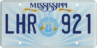 MS license plate LHR921