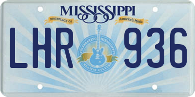 MS license plate LHR936