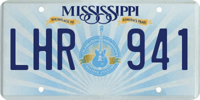 MS license plate LHR941
