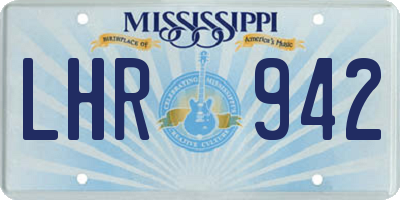 MS license plate LHR942