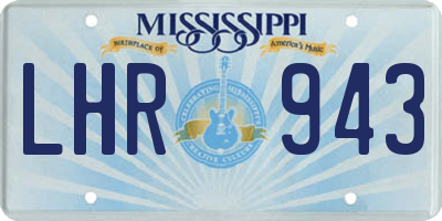 MS license plate LHR943