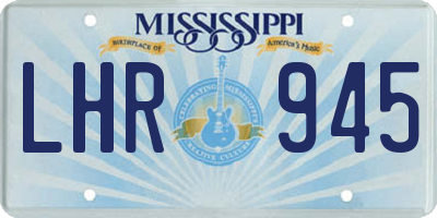 MS license plate LHR945