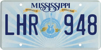 MS license plate LHR948