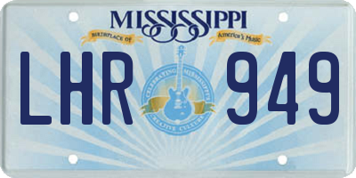 MS license plate LHR949