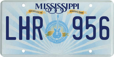 MS license plate LHR956
