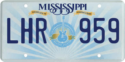 MS license plate LHR959