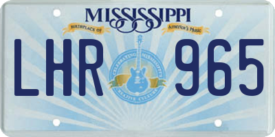 MS license plate LHR965