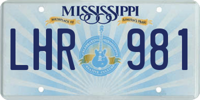 MS license plate LHR981