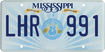 MS license plate LHR991