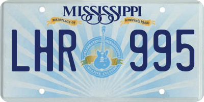 MS license plate LHR995