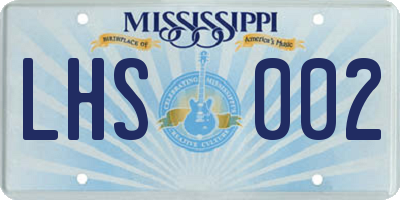 MS license plate LHS002