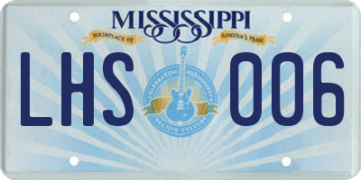 MS license plate LHS006