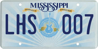 MS license plate LHS007