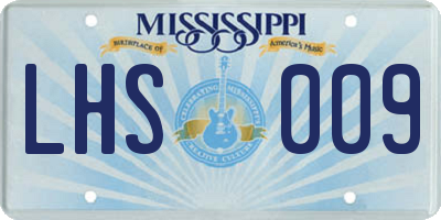 MS license plate LHS009