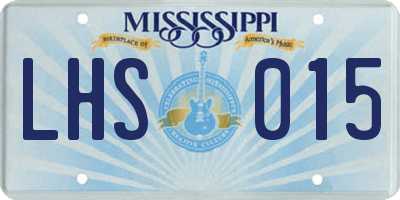 MS license plate LHS015