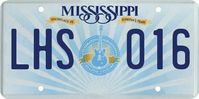 MS license plate LHS016