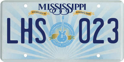 MS license plate LHS023