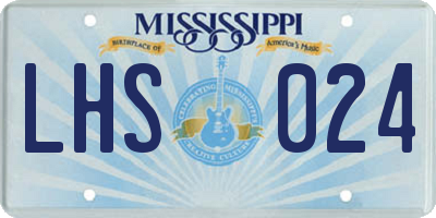 MS license plate LHS024