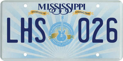 MS license plate LHS026