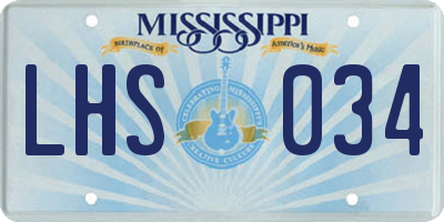 MS license plate LHS034