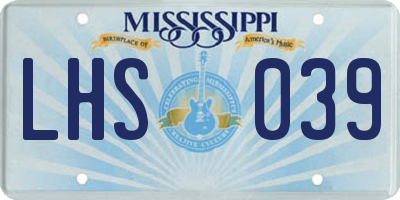 MS license plate LHS039