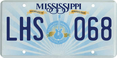 MS license plate LHS068