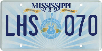 MS license plate LHS070