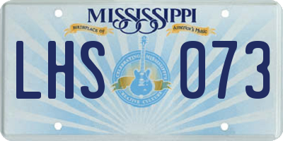 MS license plate LHS073