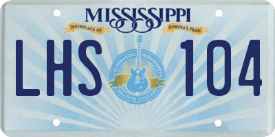 MS license plate LHS104