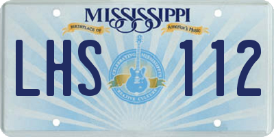 MS license plate LHS112