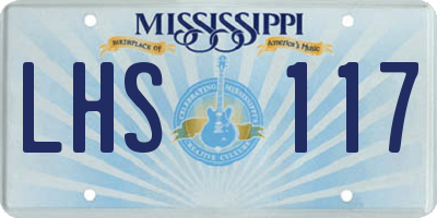 MS license plate LHS117