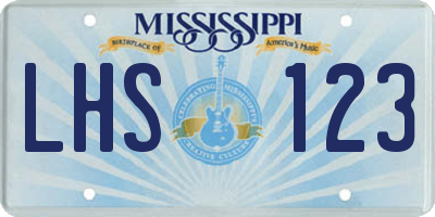 MS license plate LHS123
