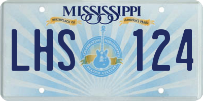 MS license plate LHS124