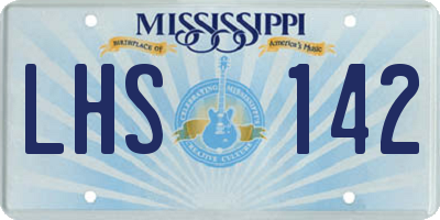 MS license plate LHS142