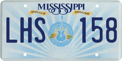 MS license plate LHS158