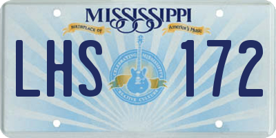MS license plate LHS172