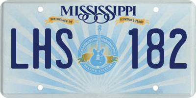 MS license plate LHS182