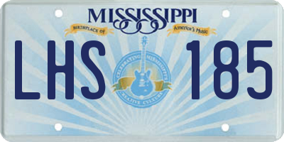 MS license plate LHS185