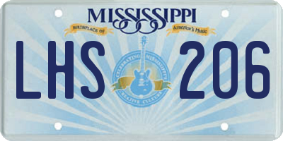 MS license plate LHS206