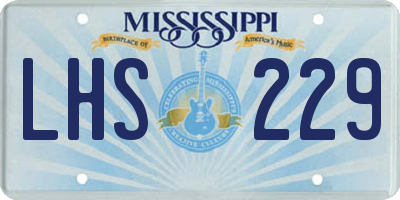 MS license plate LHS229