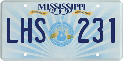 MS license plate LHS231