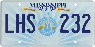 MS license plate LHS232
